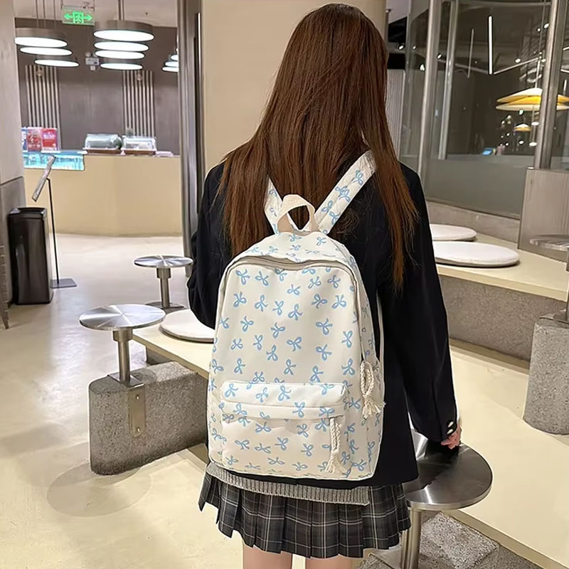 Women Bags For Gift - Ransel Nilon Motif Bunga Wanita 6