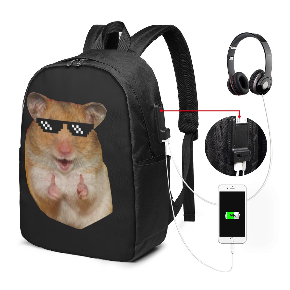 Women'S Bags - Tas Ransel Hamster Lucu Tas Notebook