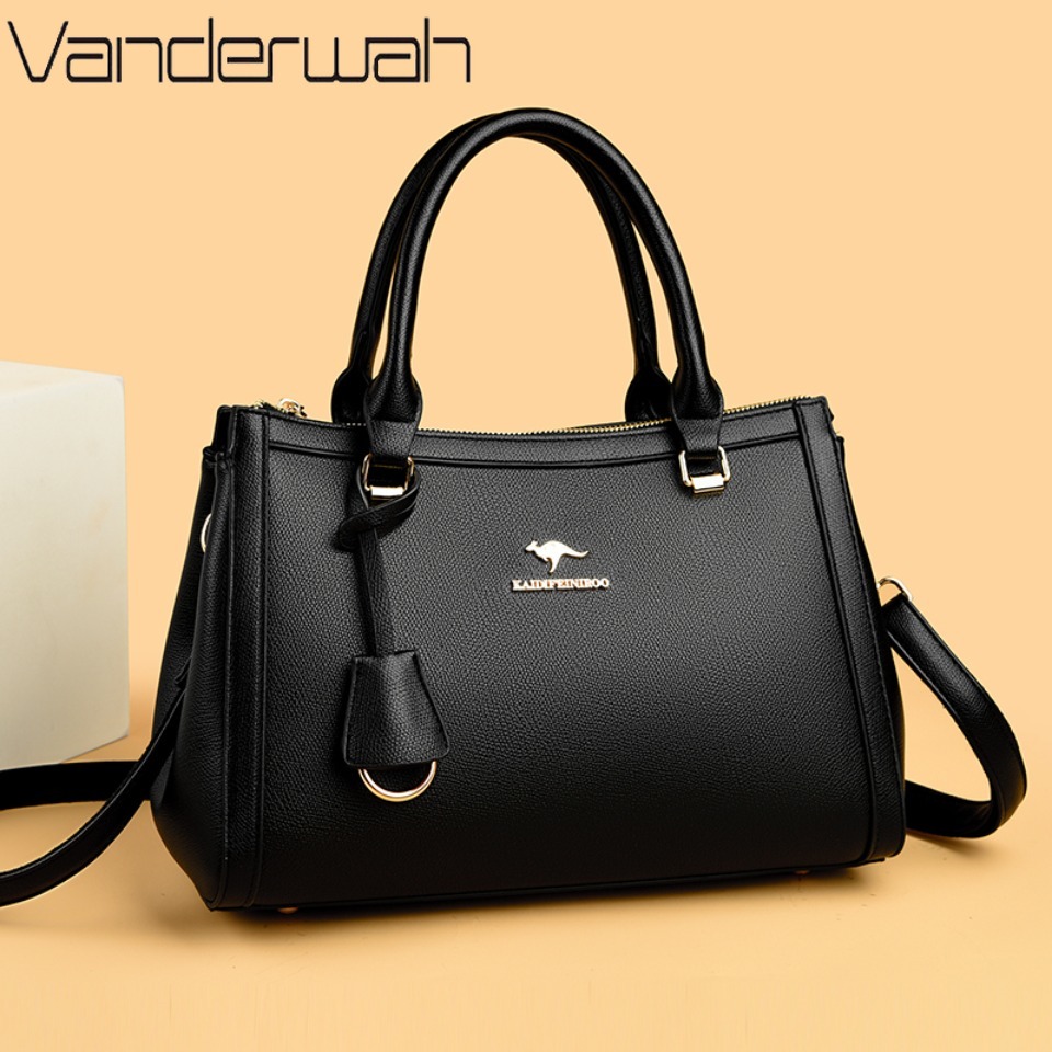 Women'S Kangaroo Bags - Tas Selempang Kulit PU Lembut Merk