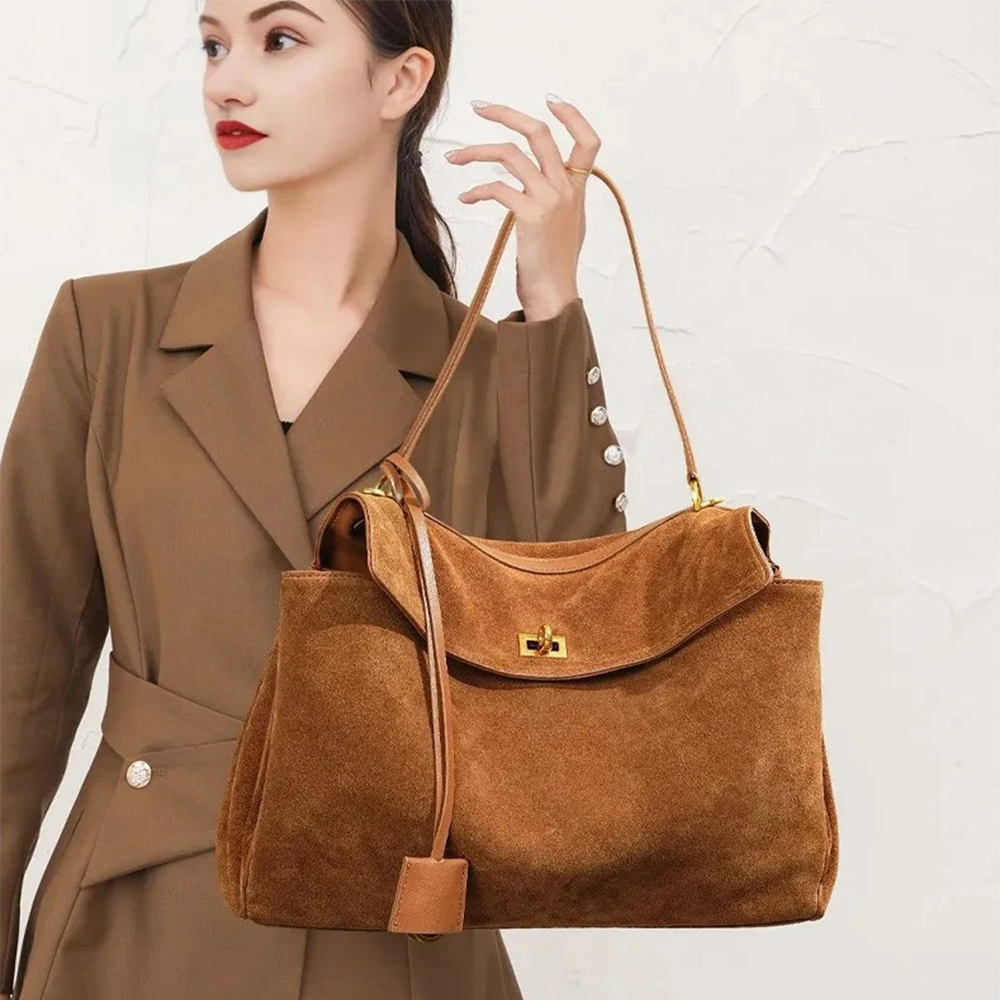 Women'S Tote Bags Designer - Tas Kulit Asli Suede Wanita Musim