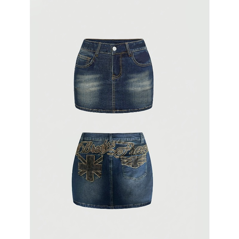 Women Bags Mini - Rok Pendek Denim Retro Musim Panas