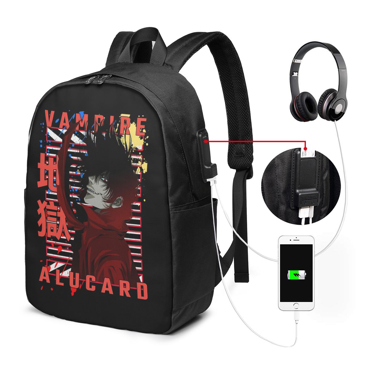 Women'S Bags - Alucard Hellsing Manga Backpack Tas Notebook