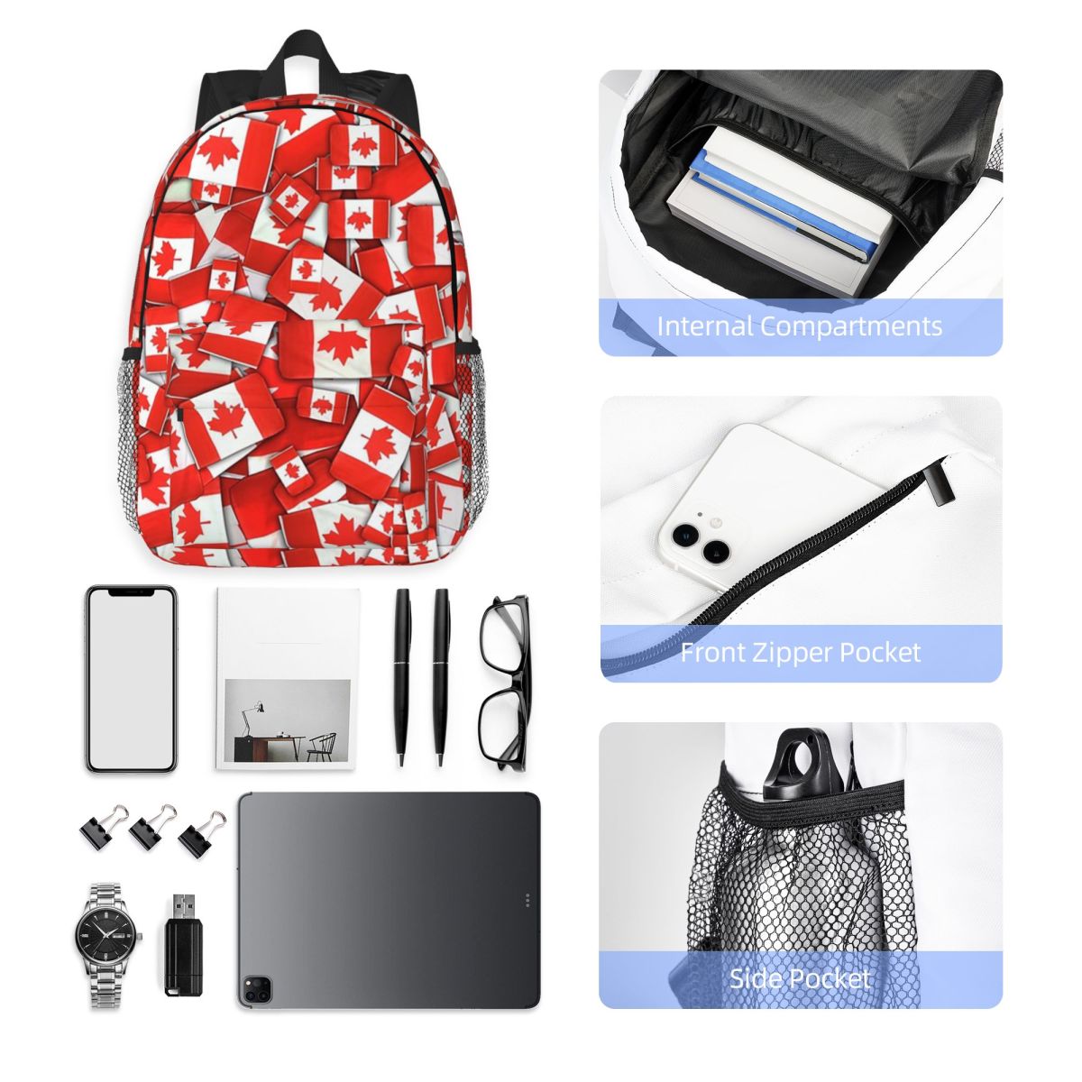 Women Bags Canada Sale - Ransel Pola Bendera Kanada Diskon Besar