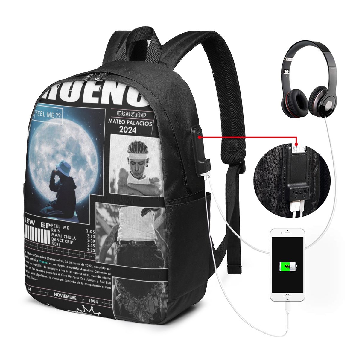 Women'S Bags - Tas Ransel Hip Hop Rapper Trueno