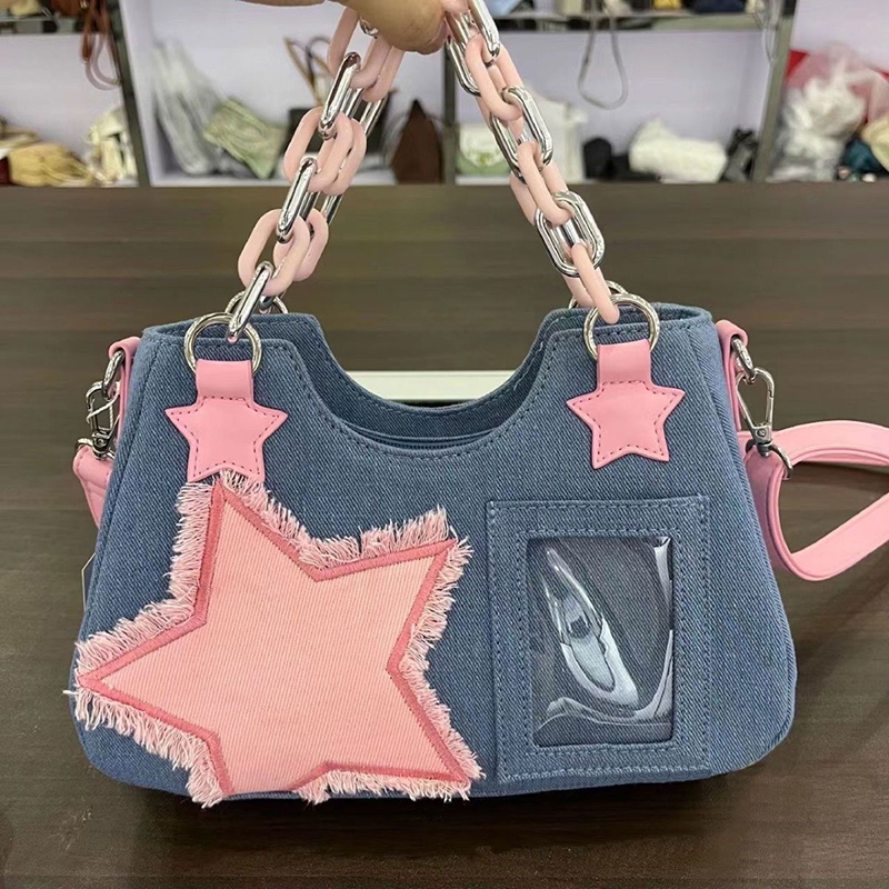 Women'S Tote Bags Designer - Tas Selempang Wanita Denim, Tas Belanja