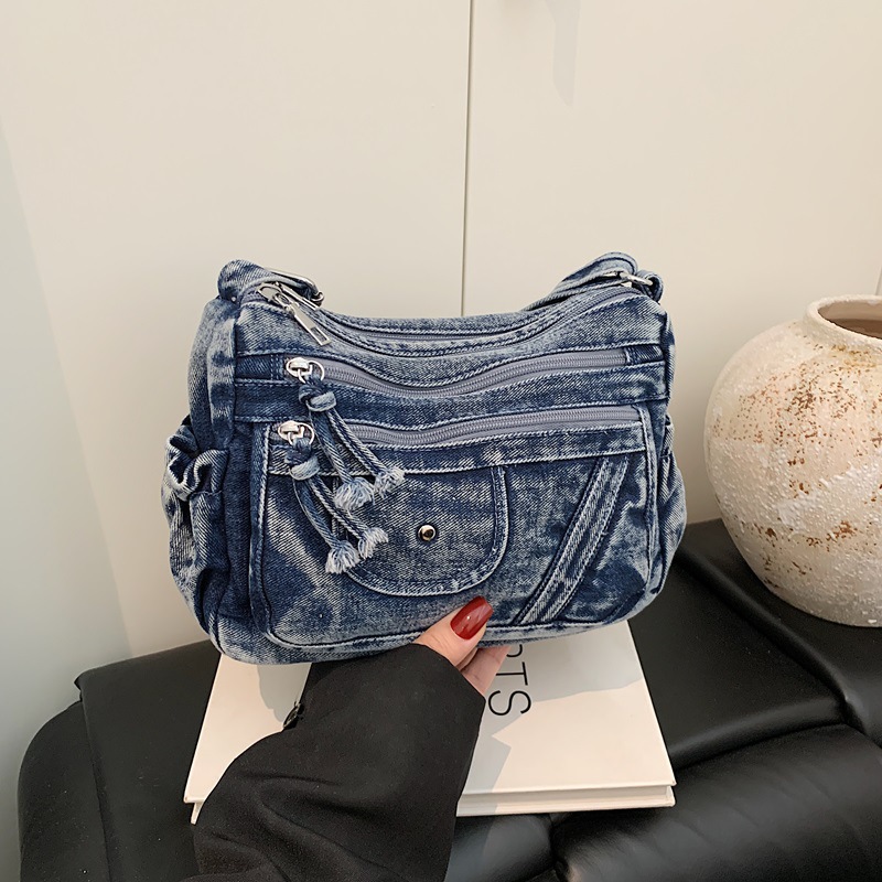 Tas Denim Biru Retro Gaya Jala - Women'S Kipling Bags ulasan dan harga