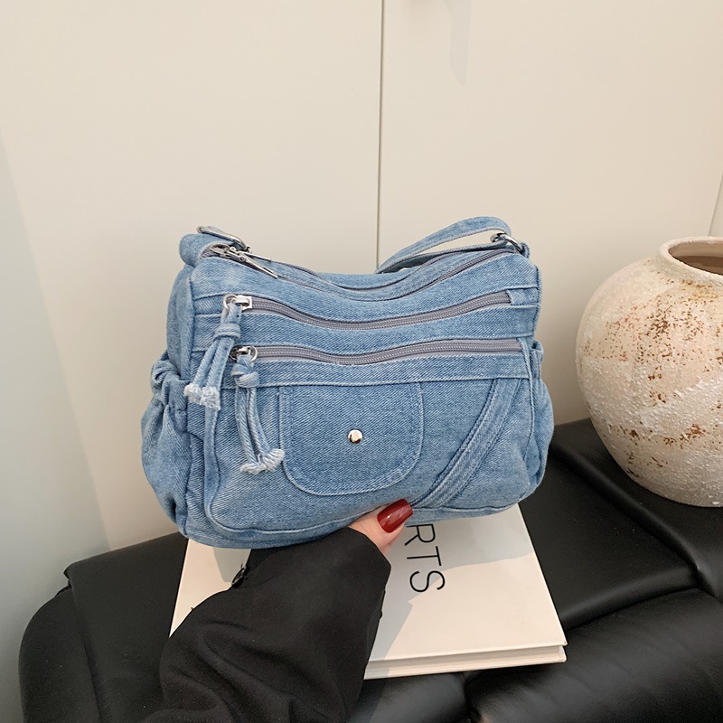 Tas Denim Biru Retro Gaya Jala - Women'S Kipling Bags ulasan dan harga