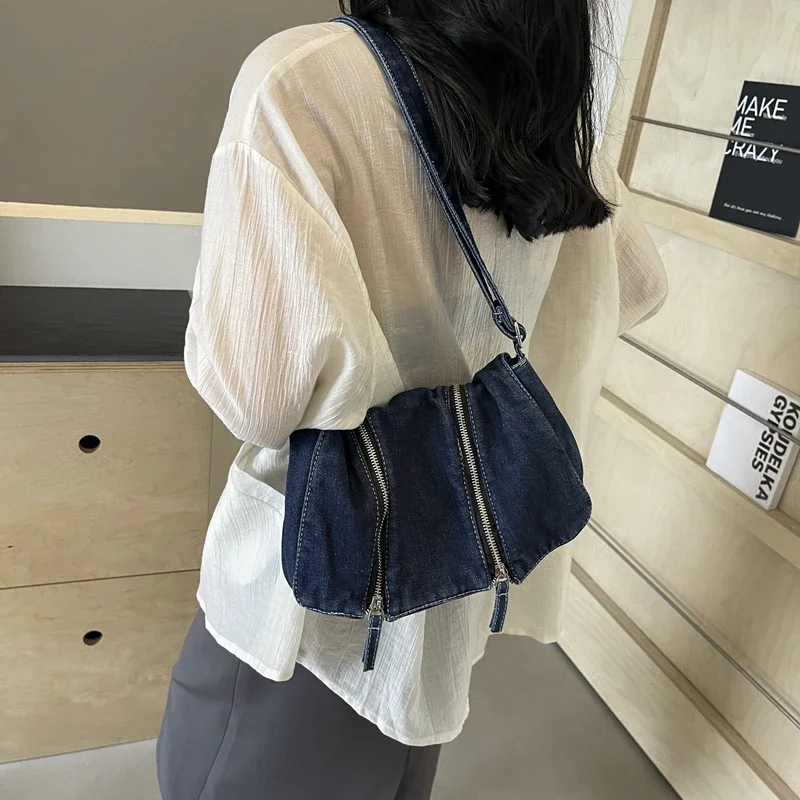 Tas Selempang Denim Solid Zipp - Women'S Bags New Look ulasan dan harga