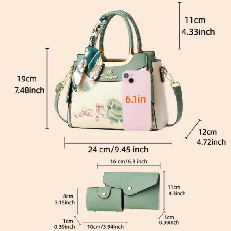 Set tas tangan bordir 3 potong - Women Bags For Gift ulasan dan harga